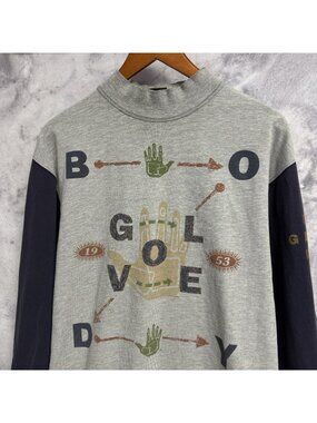 Vintage 90s Body Glove T Shirt Mens Small Long Sleeve Mock Neck 1994
